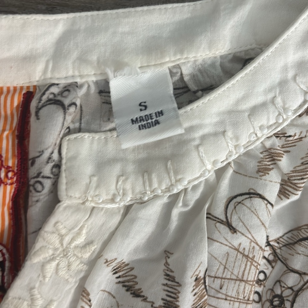 Robert Graham Floral Embroidered Ombre 💯 Cotton Tunic Small - Picture 5 of 7